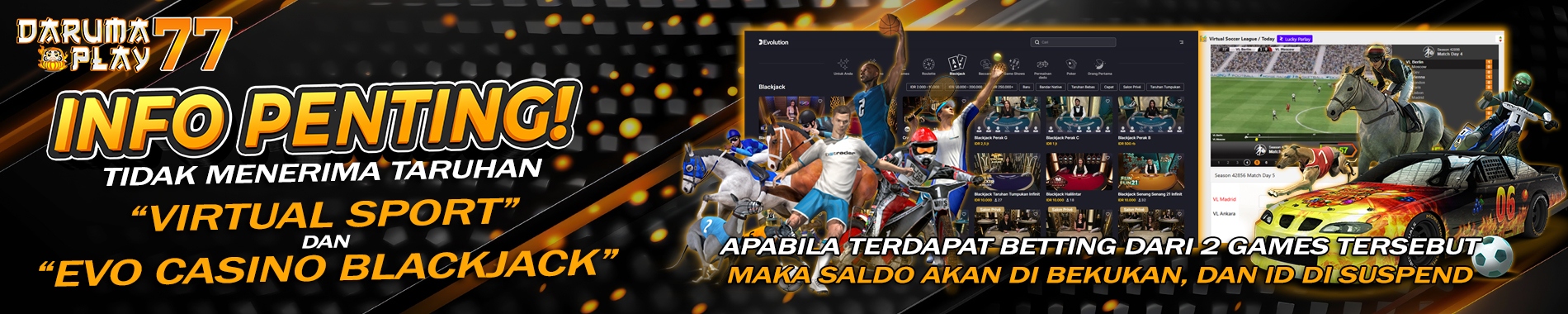 VIRTUAL SPORT & EVO CASINO BLACKJACK